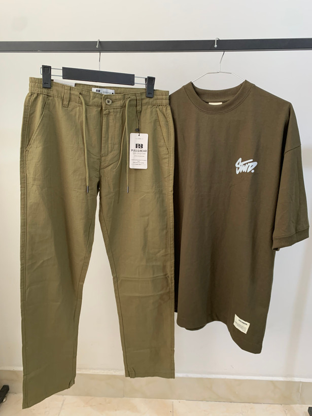 ست شلوار و تیشرت اورجینال Pull&Bear سبز