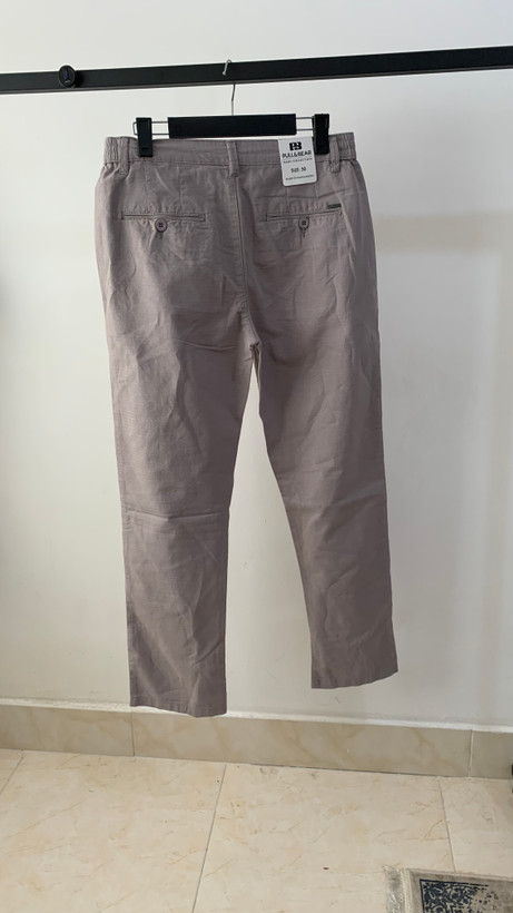 شلوار لینن حصیری اورجینال Pull&Bear طوسی